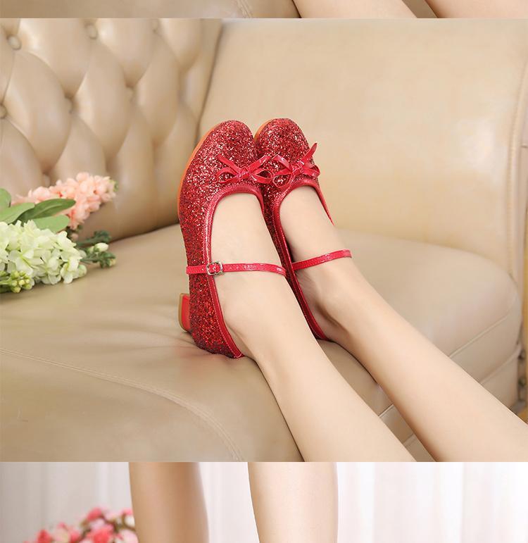 Product Introduction of Autumn and Winter Children Girls Latin Dance Shoes Children Girls Soft Bottom Dance Shoes High Heel Princess Performance Beginner Just Nam 13