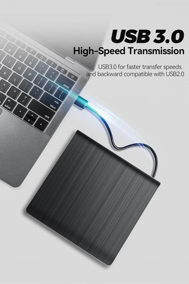 Product Introduction of External DVD CD Drive, USB3.0, Portable Burner Player, for Desktop and Notebook Computer, Optical Drive Burner, Compatible with Laptop and PC 23