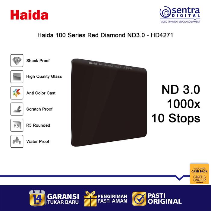 Gambar Haida 100 Series Red Diamond ND3.0 1000x 10 Stop Filter - HD4271 dari Sentra Digital Kota Surabaya Tokopedia