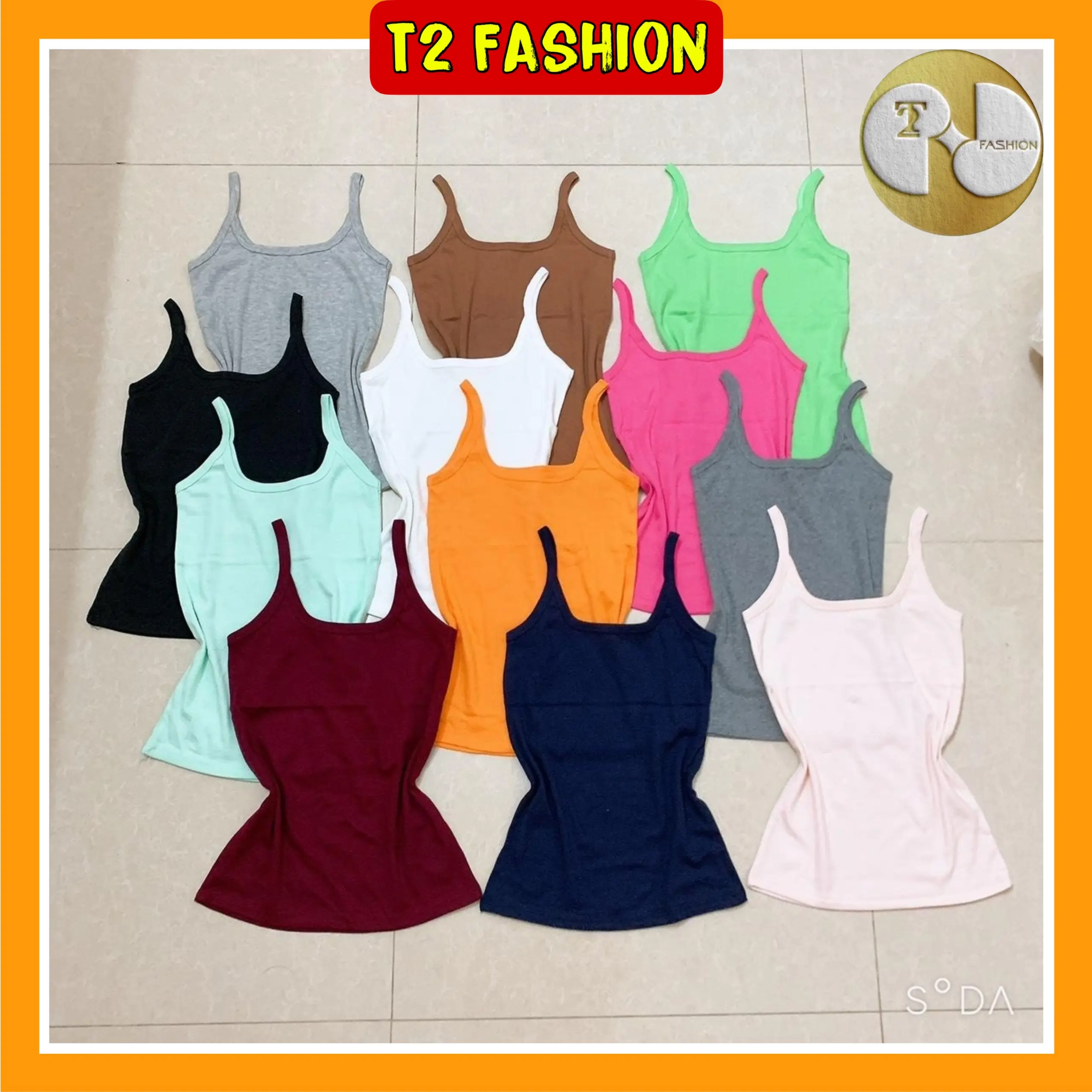 T330 Áo 2 dây cotton mềm mịn, áo hai dây basic Nữ Top