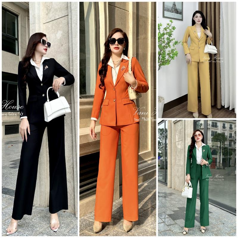 (Bán chạy) VANIHOUSE vest công sở TJ84 áo Vest From dài quần suông Nữ Women Top