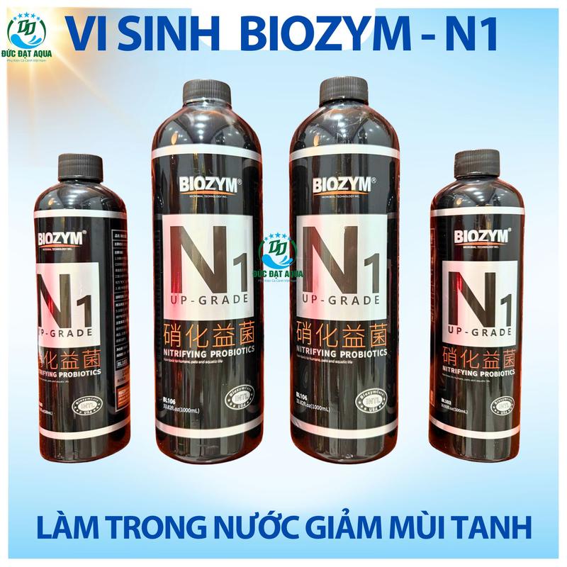 Vi Sinh Sống. Biozym N1 500ml- 1000ml Phân Hủy Amoniac làm trong Nước giảm mùi hôi tanh Thủy Sinh cá cảnh cá koi