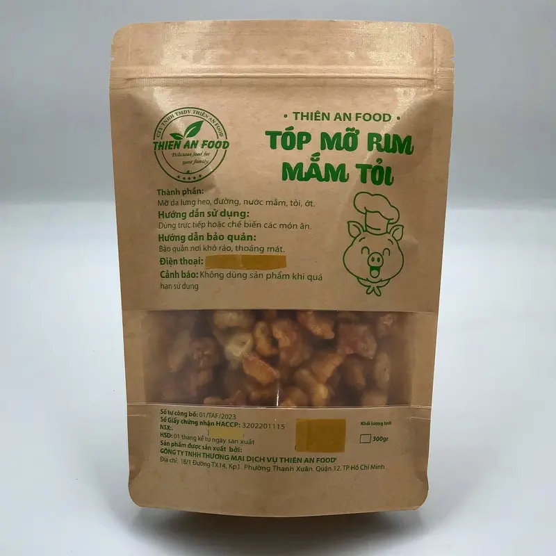 Thiên An Food - Tóp Mỡ Rim Mắm Tỏi [Snack, Thức Ăn] Ăn Vặt, Ăn kèm với bánh tráng Cay Da Heo     sấy  khô  giòn 5