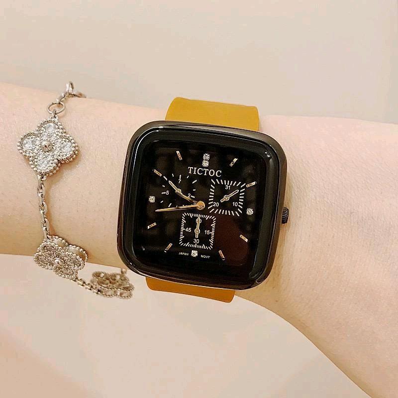 Jam Tangan Cewe Korea Analog Strap Rubber Jam Cewe Fashion Crono Silikon 4
