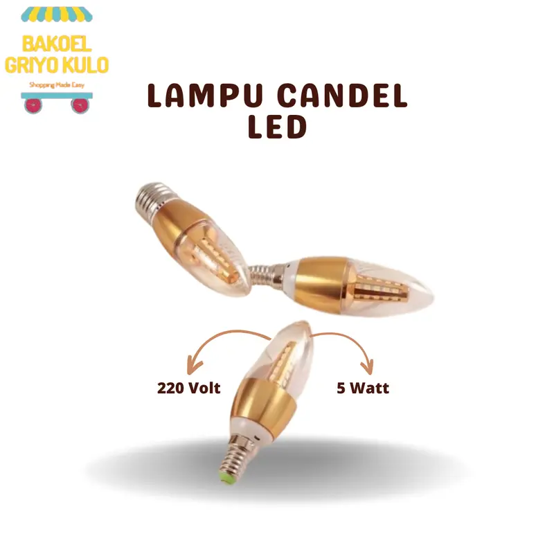 LAMPU CANDEL LED BOHLAM CANDEL SMD 5WATT E14 E27 PUTIH KUNING TERANG BAGUS LAMPU PIJAR CANDLE HEMAT ENERGI 1