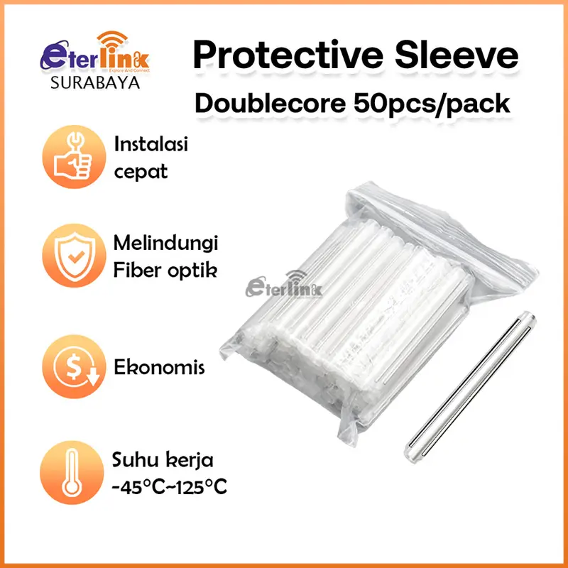 1 Pack 50 pcs Protection Sleeve Besar 2 Kawat Dropcore Fiber Optik 0