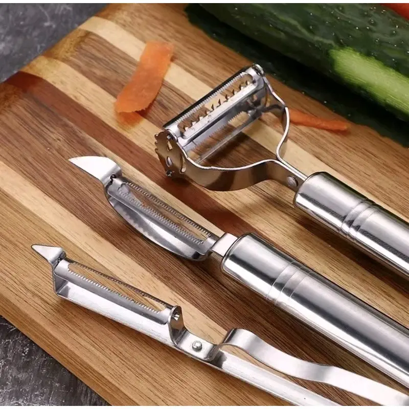 ALAT PENGUPAS STAINLESS 3 IN 1 - PISAU PENGUPAS PISAU PIZZA PEMBERSIH SISIK IKAN STAINLESS 3