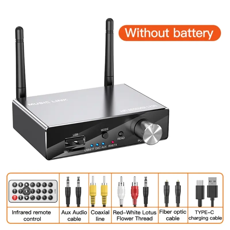 Bộ Chuyển Đổi Kỹ Thuật Số Sang Tương Tự, Zho, 6 Trong 1, BT 5.3, Bộ Thu, Bộ Phát, Quang, Đồng trục, AUX, RCA, USB, TF, Bộ Chuyển Đổi Âm Thanh Không Dây DAC 0
