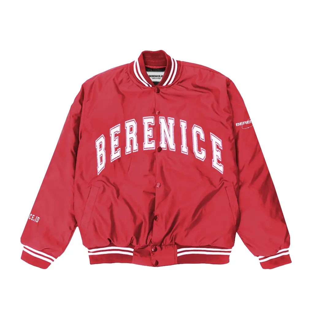 Berenice Varsity Jaket Embroidery Vintage Red
