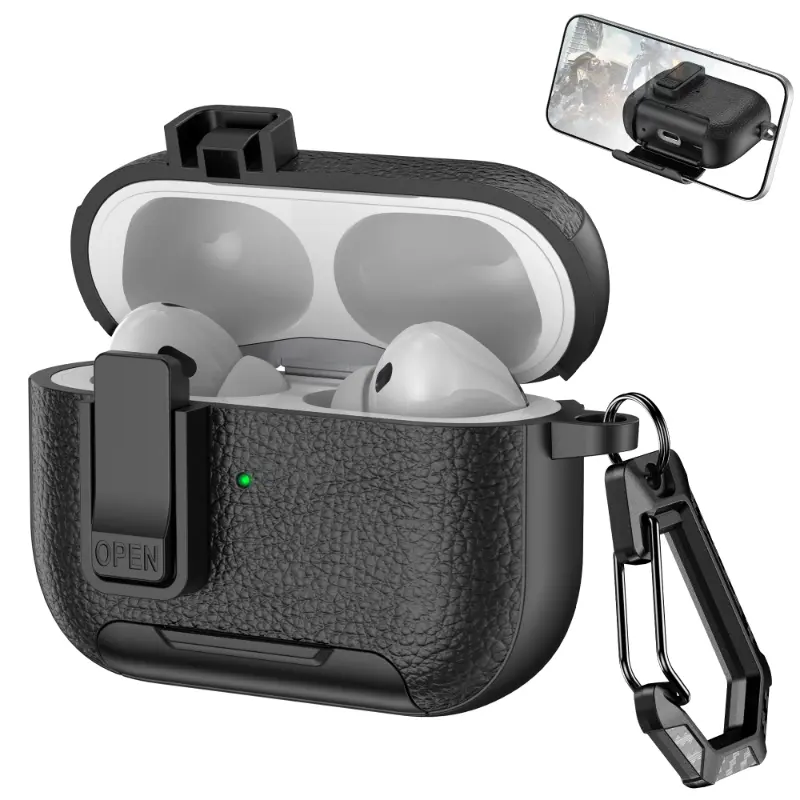 Protective Case For Airpods 4 3 2 1 Cover Luxury Earphone Cover Case For Apple Airpods Pro 2 Shockproof Sleeve With Hook