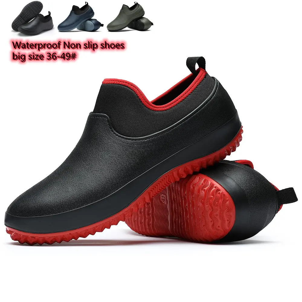 Kasut Kalis Air, untuk Tukang Masak Dapur, Kasut Keselamatan, Kasut Kerja Fesyen, Tidak licin, Gaya Kasual, Sesuai untuk Pakaian Bot, Saiz Besar, Ketibaan Baru Safety Shoes suede nice  boots  original wizard  boots