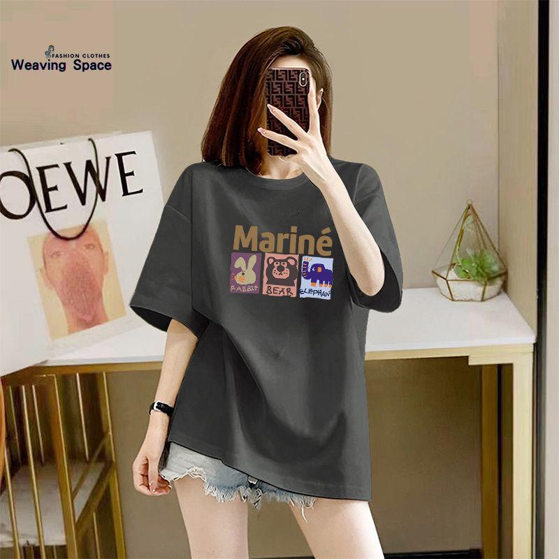 Product Introduction of Áo Thun Cotton Ngắn Tay, Dành Cho Nữ, Dáng Rộng Vừa Vặn, Thiết Kế In Hình, Dài Trung Bình Và Dài, Mỏng, Áo Hàng Mới Về 14