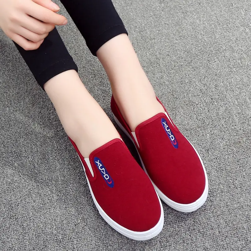 Giày Lười Đế Bằng, Giày Vải Nữ, Phong Cách Hàn Quốc Thường Ngày Giày Cao Gót Lofter, Thích Hợp Cho Mùa Lò Xo Và Mùa Thu, Giày Vải Bố Cho Học Sinh 1