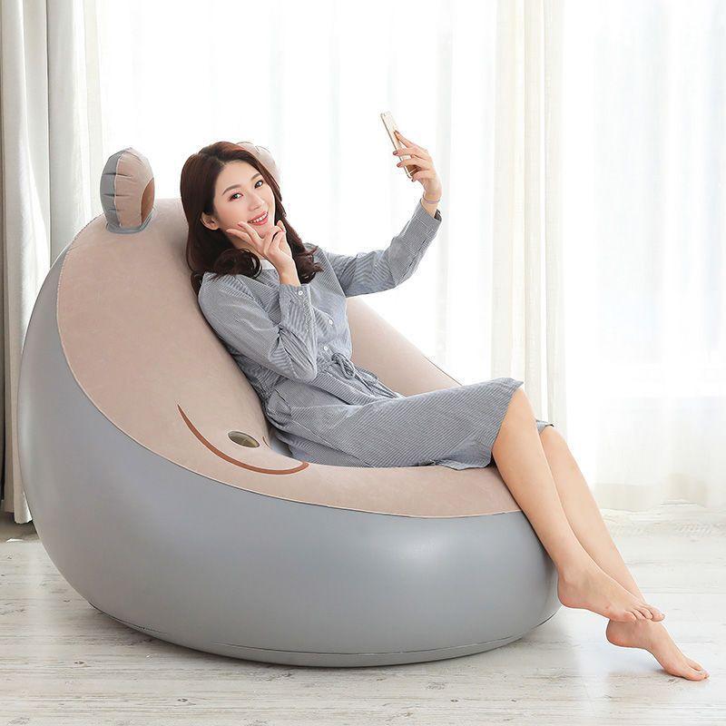 Product Introduction of Lazy Sofa Bear Inflatable Sofa Bedroom and Household Lazy Air Sofa Folding Balcony Small Sofa Sofa Bed 14