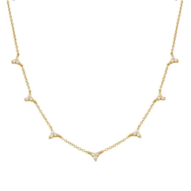 Product Introduction of AIDE 925 Sterling Silver Stacking Choker Chain Women Dainty Flower Zircon Necklace Geometry Korean Clavicle Neck Jewelry Gifts 17