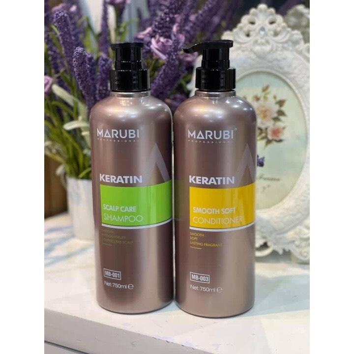 Dầu gội dầu xả keratin marubi phục hồi tóc khô xơ, kiềm dầu, ngăn gàu
