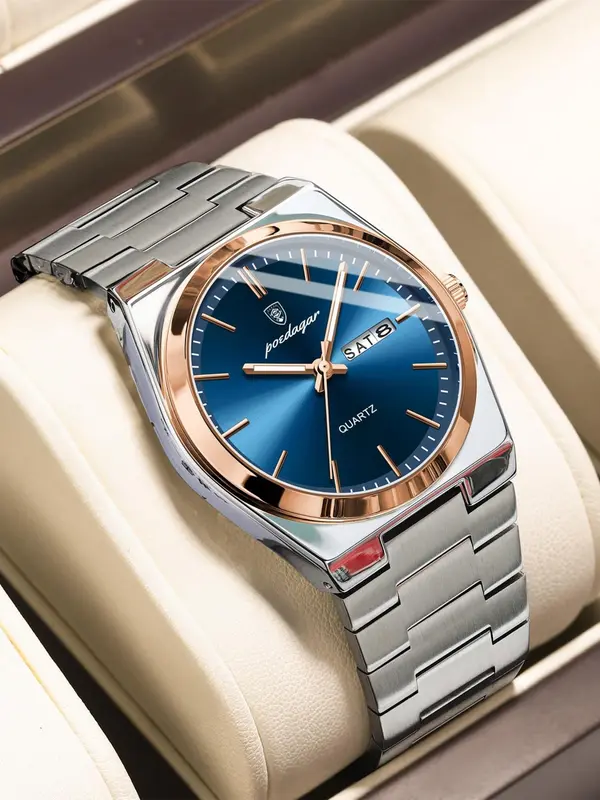 Men's Casual Business Round Dial Analog Quartz Watch, Fashion Watches for Party, Daily Clothing Decor, Trendy All-match & Exquisite Watch for Gift with Box Gift,  Watches for Men 3