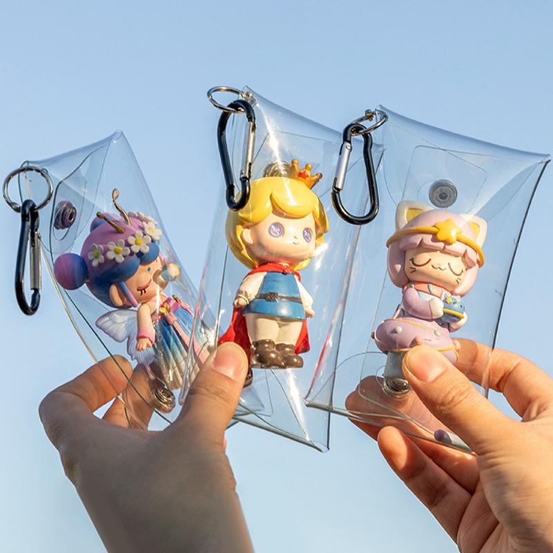 Product Introduction of [QQQ]Mini Anime Doll Display Bag Transparent Coin Purse Keychain Pendant Square Pouch Organizer Key Lipstick Earphone Storage Bag 26
