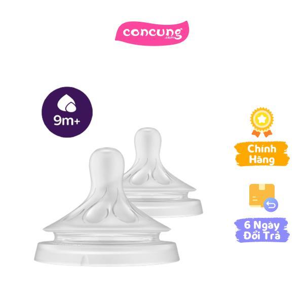 Vĩ 2 núm ty silicone Philips Avent mô phỏng tự nhiên mẫu mới (SCY966/12, 9M+)