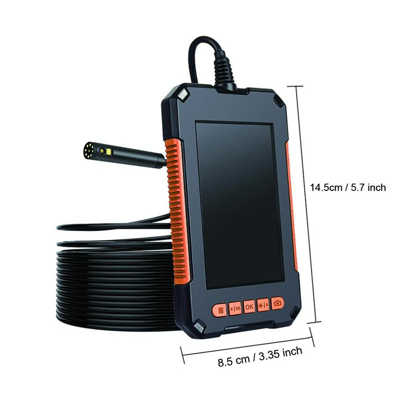 1080P Industrial Endoscope, Waterproof Detection Tools with Dual Lens & 8 LED Lights, 4.3 Inches LCD Endoscopes for Air Conditioning, Stocking Fillers Gift, Car Scanner Fixed 2