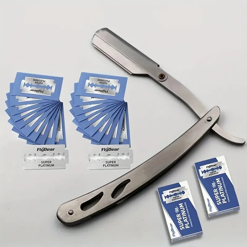 1set Men Straight Barber Edge Steel Razors Folding Shaving Knife Hair ...