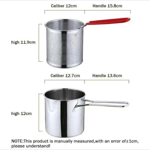 Nồi Chiên Ngập Dầu Bằng Thép Không Gỉ 304, Có Lưới Lọc Tiết Kiệm Dầu Chống Dính 4