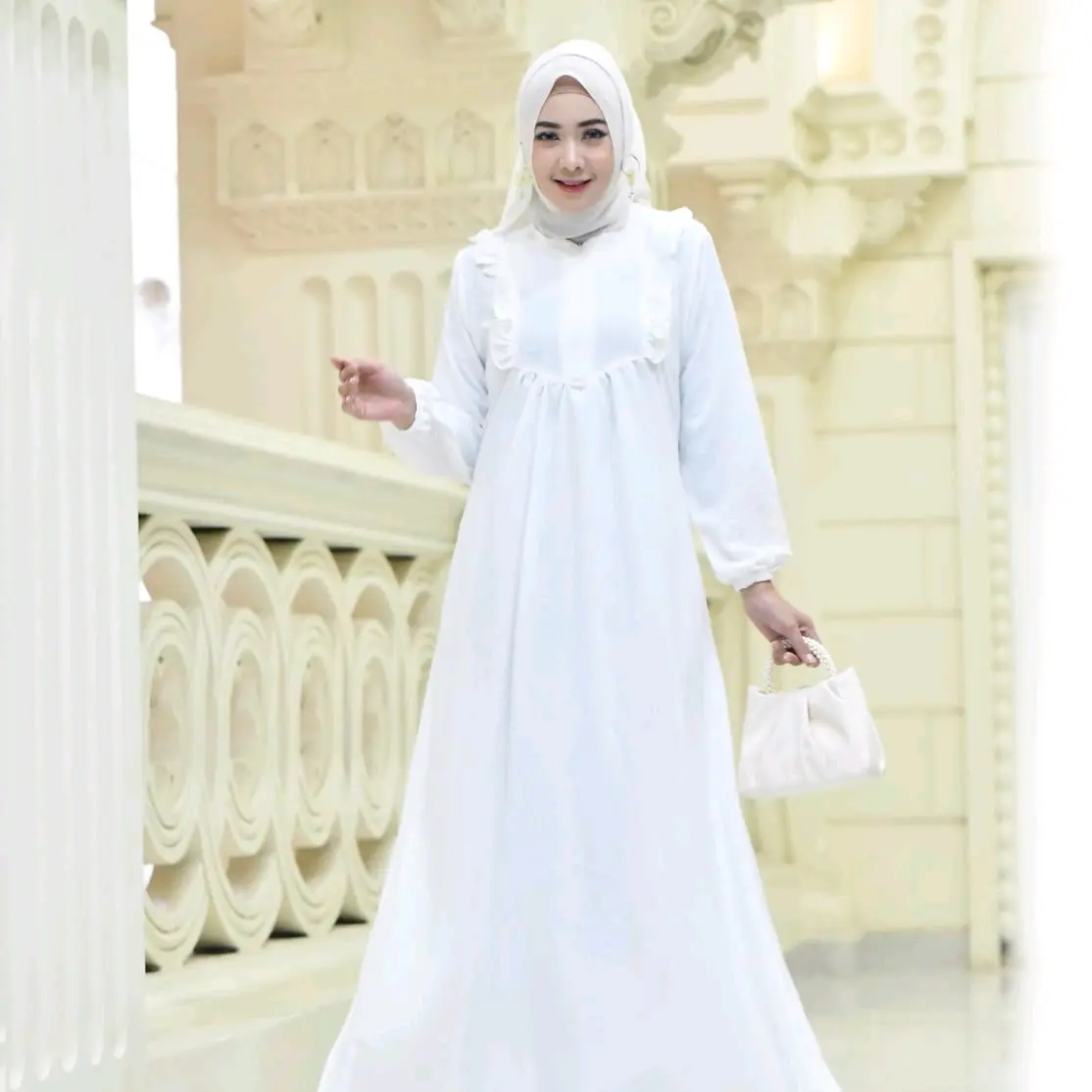Gamis putih new crinkle