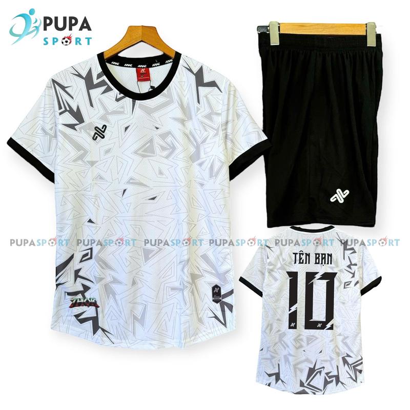 [BIG SIZE 35 - 125kg] Bộ Đồ Đá Banh Không Logo Amac Thor Màu Trắng Đen, Vải Mè Lục Giác Cho Nam Nữ, Có In Tên Unisex Sport Top Quần Quần Thun áo  đá  banh  số  và  tên đồ  đá  banh  nữ  tên  hello  kitty
