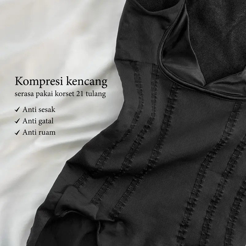 CHESS Bodyshaper / L - BLACK / Shapewear (Tanpa Tulang) / Anti Pengap Gatal Ruam Korset Perut 1