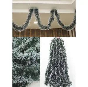 MC11 - Slinger Hijau SaljuTebal Dekorasi Hiasan Natal Tinsel Motif Christmas