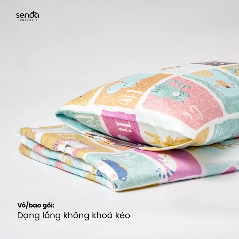 Vỏ gối cho bé Lụa Tencel 35x50 45x65 50x70 cm Sen Đá Home Bedding họa tiết cao cấp, áo gối, bao gối nằm 100% Lyocell 1