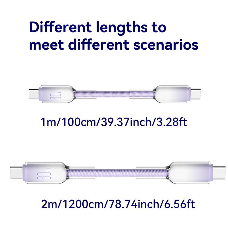 Product Introduction of 60W Type-C Fast Charging Data Cable, 1 Count Multipurpose Phone Charging Cable, Phone Accessories Compatible with Apple Samsung Huawei Xiaomi Vivo OPPO, Electronic 0