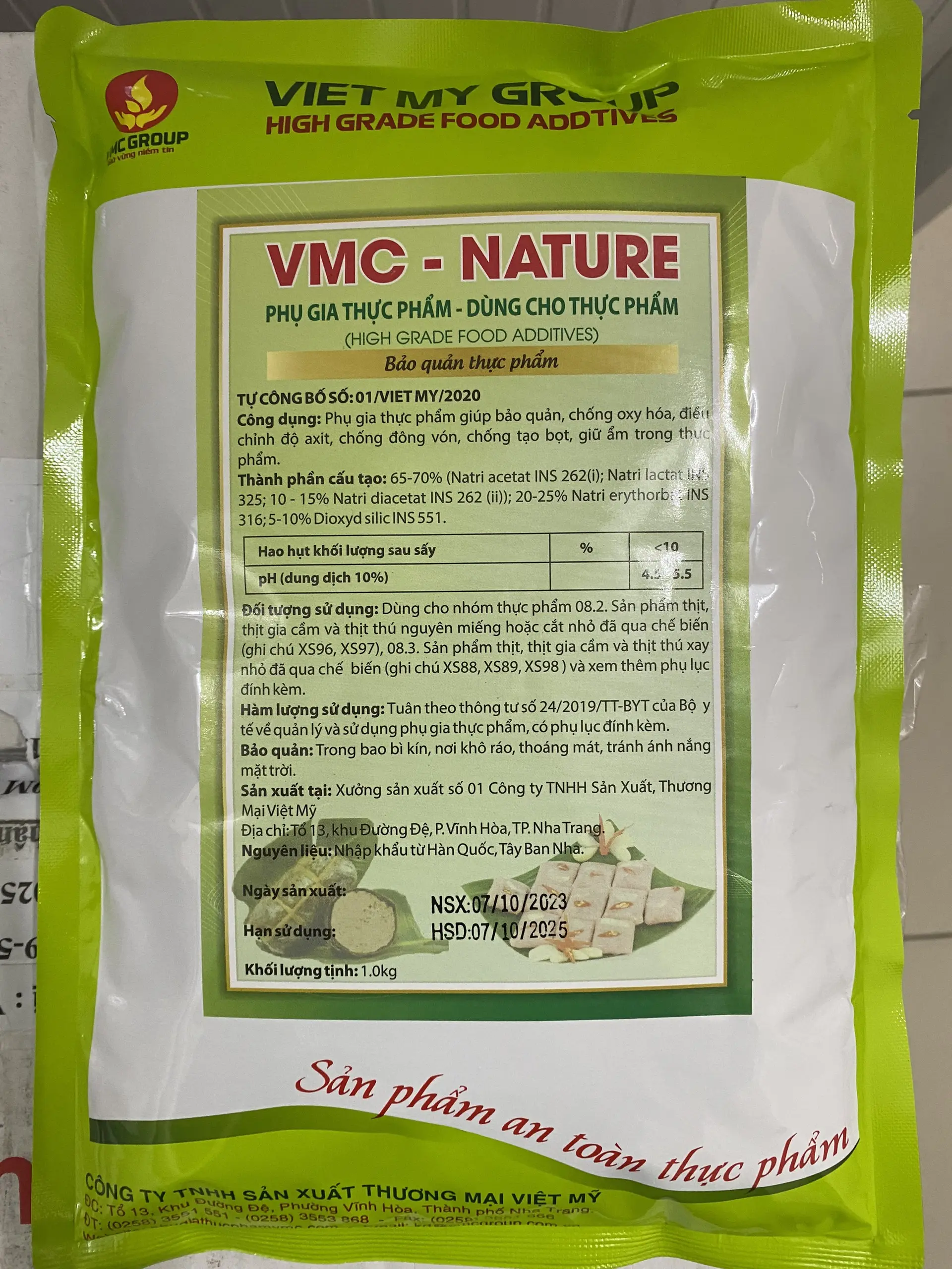 VMC NATURE - PHỤ GIA BẢO QUẢN GIÒ CHẢ, XÚC XÍCH, LẠP XƯỞNG Tự nhiên Gia Vị Bột
