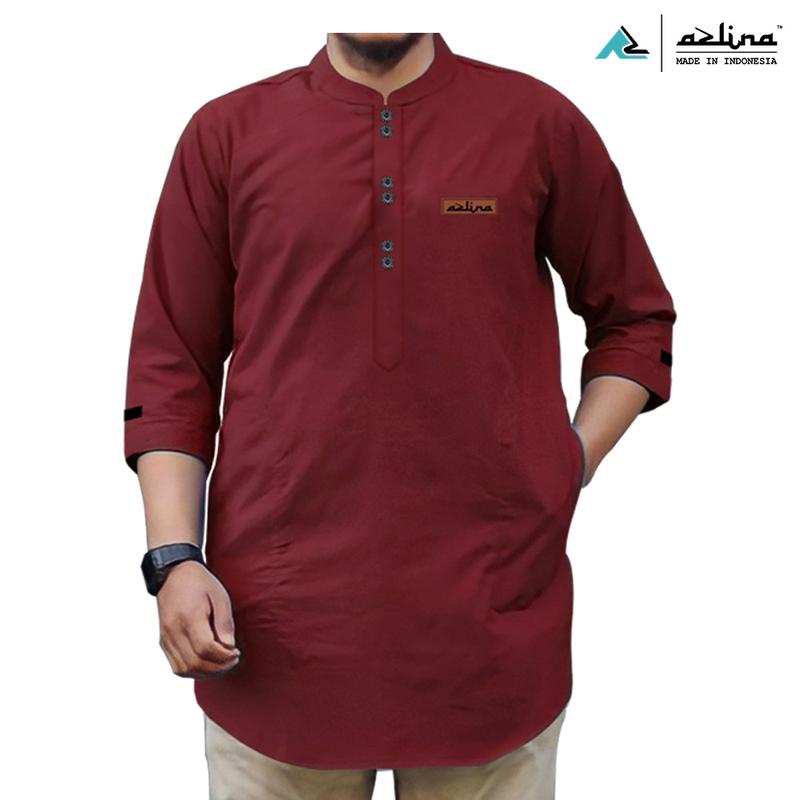 Product Introduction of Baju Koko Kurta Dewasa Lengan 3/4 Bahan Katun Madinah Koko Pria Original Azlina Indonesia Formal Muslim Nyaman Simple Panjang 12