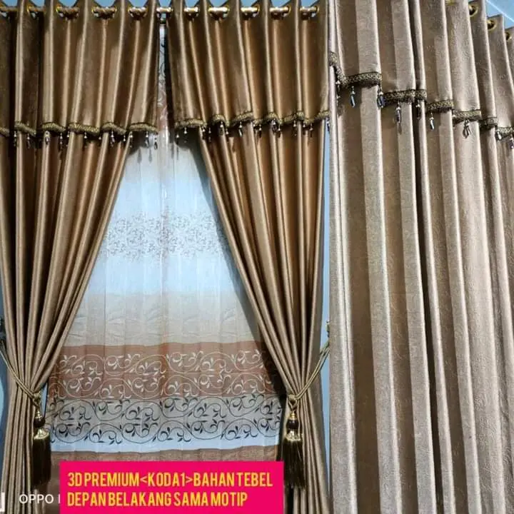 gorden mewah bahn embos poni gabung 12 ring 6 glombang hordeng jendela dan pintu gorden pintu warna 5