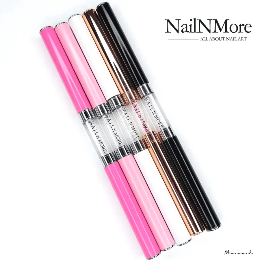 [NailNMore] Cọ vẽ nghệ thuật nails 2 trong 1 cao cấp Hàn quốc thân cán đá sang trọng lông mịn mượt NailNMore chính hãng [1 sản phẩm]