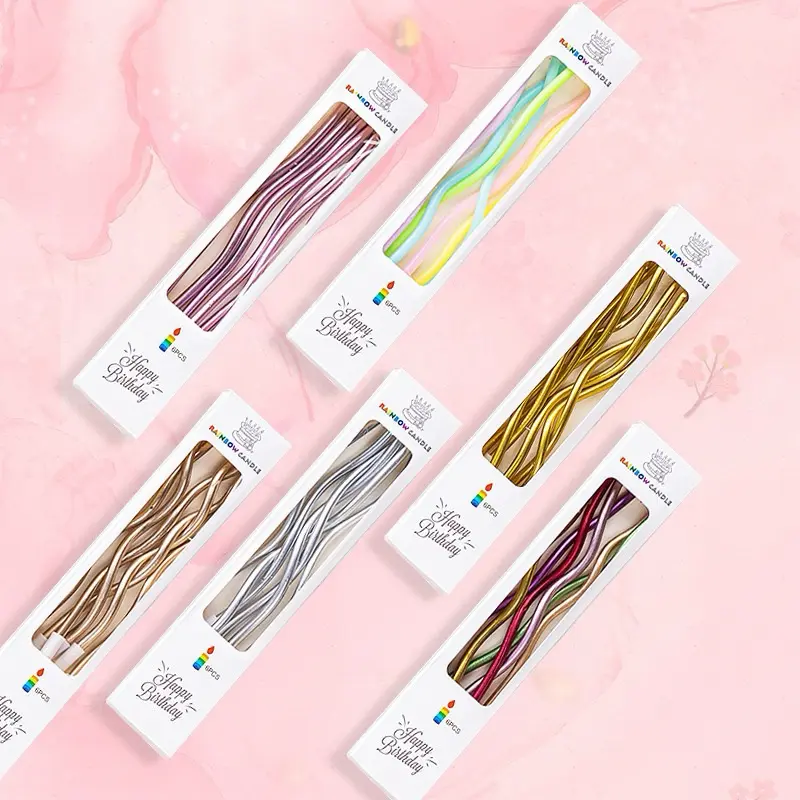 Lilin Ulang Tahun Panjang Spiral Korea Chrome
