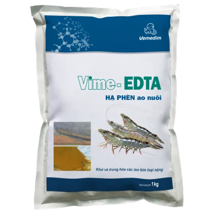 Vime-EDTA (1KG) Khử và trung hòa các ion kim loại nặng làm sạch nước,hạ phèn ao nuôi.