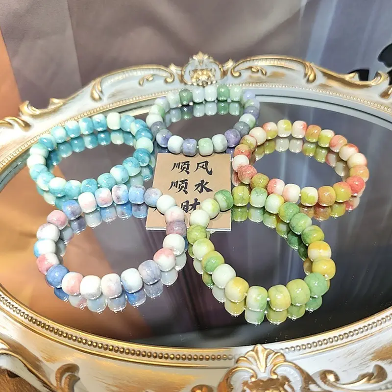 Vòng Tay Gốm Jingdezhen, Thiết Kế Mới, Phong Cách Trung Quốc, Đính Cườm Thủy Tinh, Thích Hợp Cho Các Cặp Đôi, Hộp Quà, Trang Sức Nữ, Tùy Chọn Tình Tượng Giữa Bạn Và Tôi