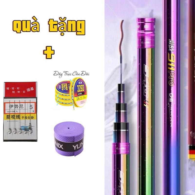 Cần Tay Guide 911 Cứng 8H Tải Cá Lớn - Bản Săn Carbon Cao Cấp Tặng kèm ngọn phụ + 1 trục + 1 thẻo + 1 cuốn cần