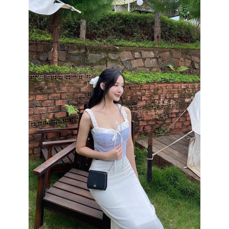 Áo kiểu nhún viền ngực fom lửng có mút [Một Mẩu’s House]