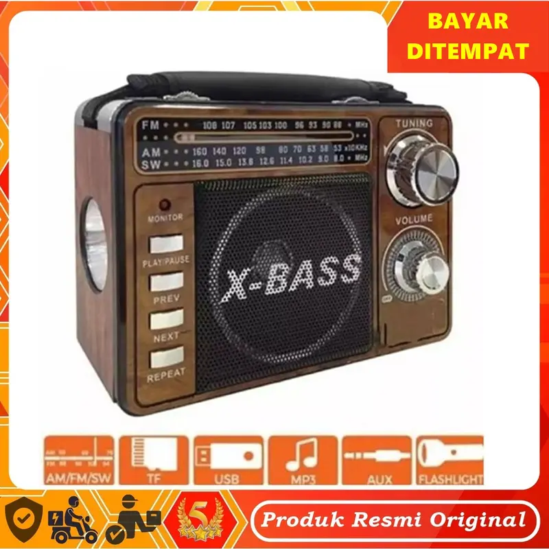 Speaker SN-4020BT Jadul Fm Am Sw Bluetooth USB Micro Sd Player Ada Senter Bisa Cas Radio Antena 1