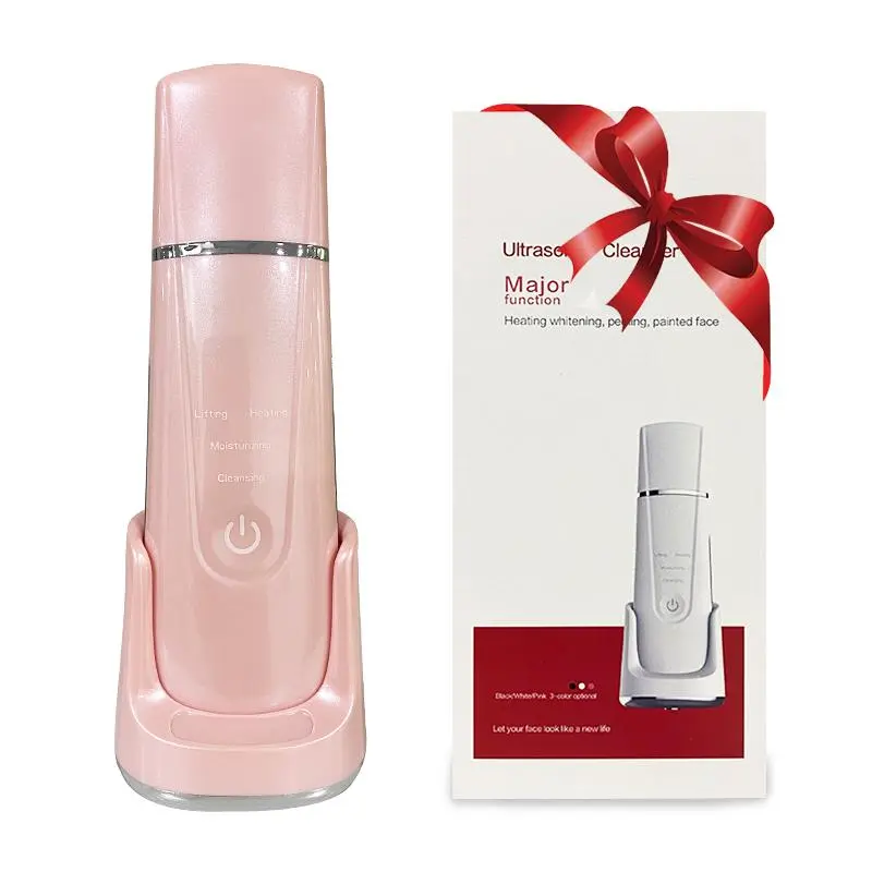 Cordless Rechargeable Skin Scooper, 1 Count Facial Vibrating Massage Cleaner with Base, Skin Scraper for Deep Facial Cleansing