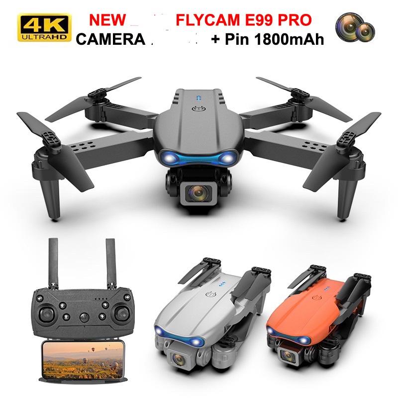 Flycam E99 PRO phiên bản mới 2024 tập bay trải nghiệm, máy bay điều khiển từ xa 4 cánh drone Air-craft Camera Chụp Ảnh Đèn Phụ Kiện
