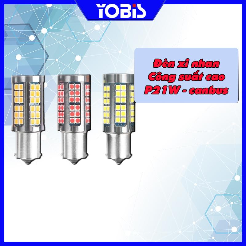 12V - 1 Bóng Đèn Xi Nhan Màu Vàng Và Phanh Nháy Đỏ Cho Ô Tô Có Canbus Chống Nháy Nhanh P21W