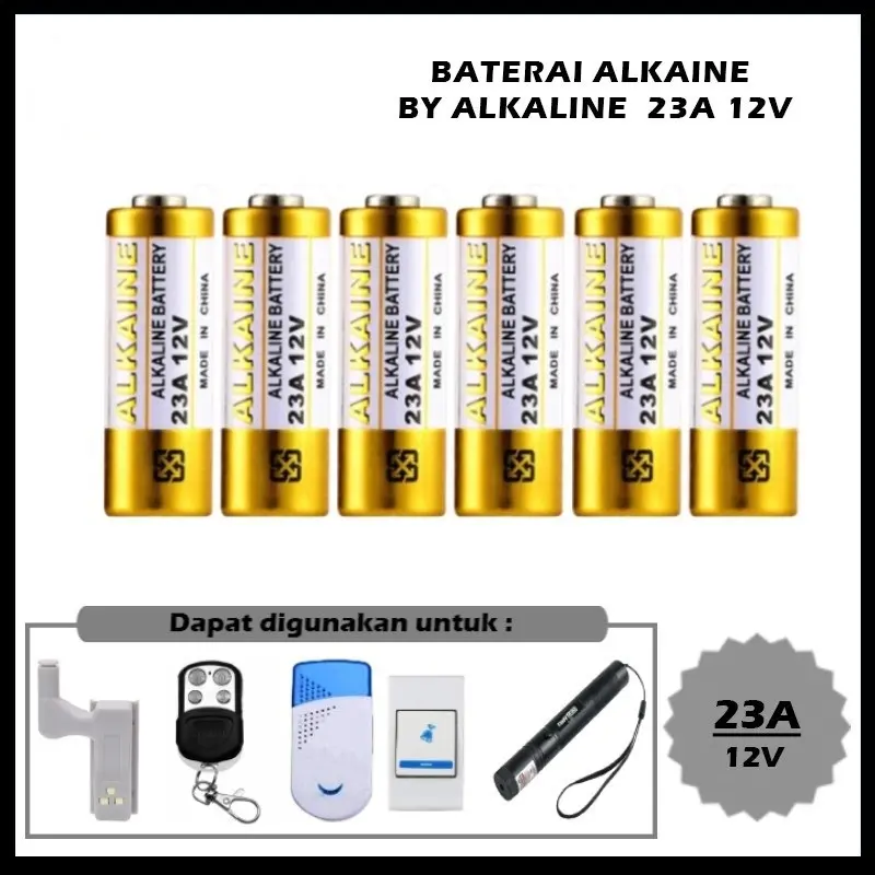 1 pasang 2 pcs Alkaline 23A 12V Batu Battery Mini A23 Untuk Bell Remote Mobil