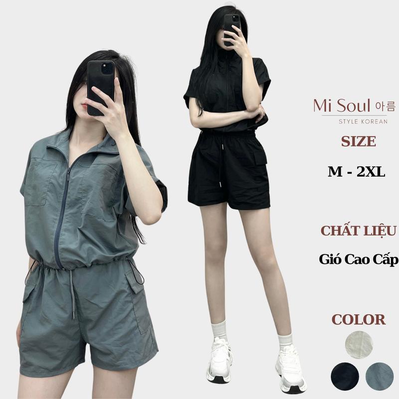 Set Đồ Bộ Gió Cao Cấp BigSize Nữ MiSoul, Đồ Bộ Gió Thu Đông BigSize Nữ 209 Áo Quần Nhung Top Women