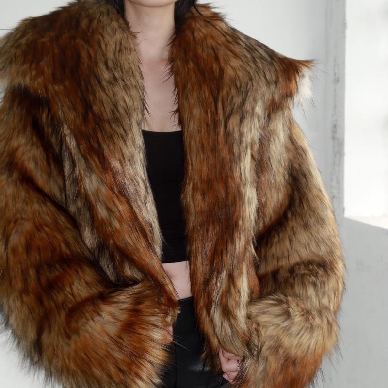 ÁO KHOÁC LÔNG GIẢ NÂU VÀNG F3 FW23 | AYSERKRIS 7