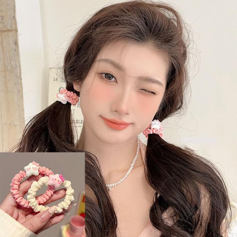 Product Introduction of New Cheese Heart Wrinkle Hair Band Candy Color High Elastic Bow Headband Little Fresh No Harm Sweet Hair Rope Children Headdress 17