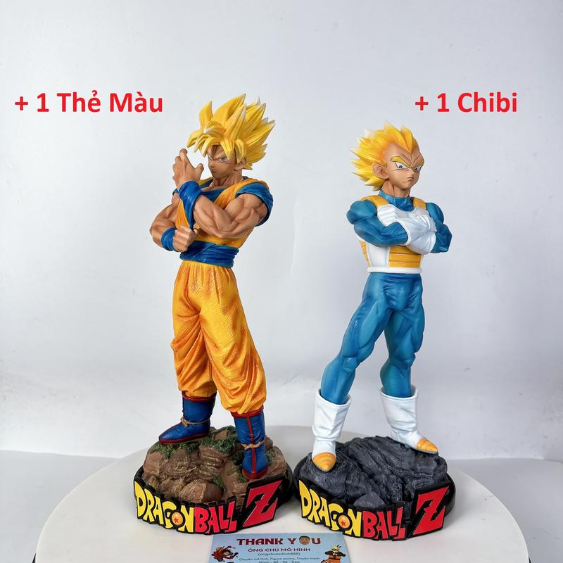 Mô Hình Cặp Đôi Songoku Và Vegeta 32-34cm Trong Dragonball Box Xốp Xịn Xò Hãng JT MH 740 Toy Đồ Chơi mô  hình